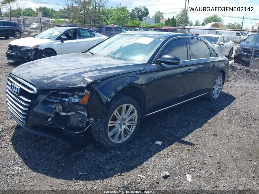 2014 Audi A8 L 3.0T VIN: WAURGAFD3EN002142 Lot: 45226715