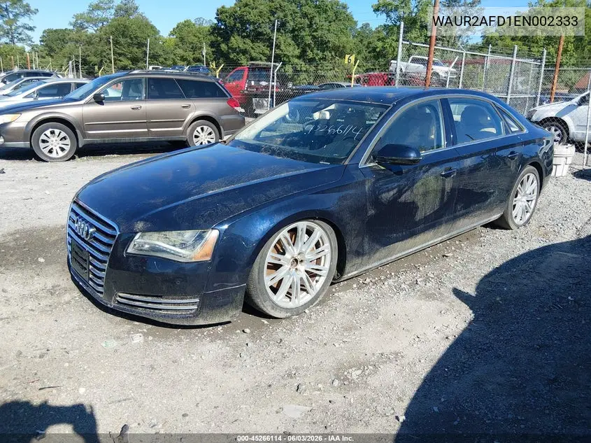 2014 Audi A8 L 4.0T VIN: WAUR2AFD1EN002333 Lot: 45266114