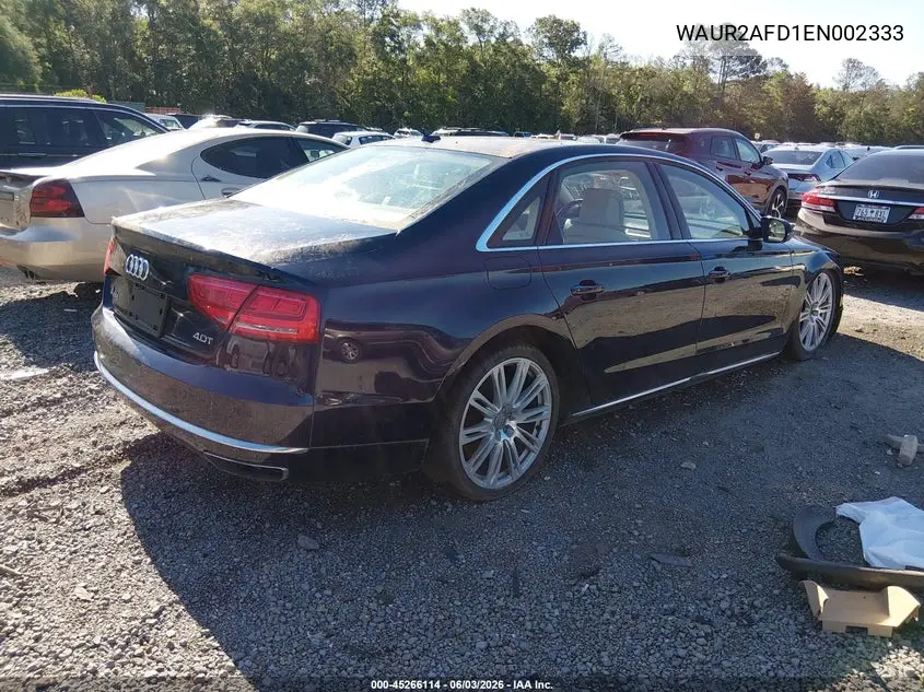 2014 Audi A8 L 4.0T VIN: WAUR2AFD1EN002333 Lot: 45266114