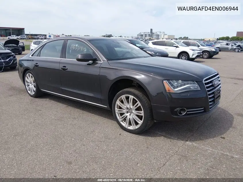2014 Audi A8 L 3.0T VIN: WAURGAFD4EN006944 Lot: 45331419