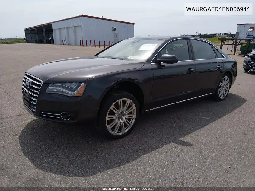 2014 Audi A8 L 3.0T VIN: WAURGAFD4EN006944 Lot: 45331419