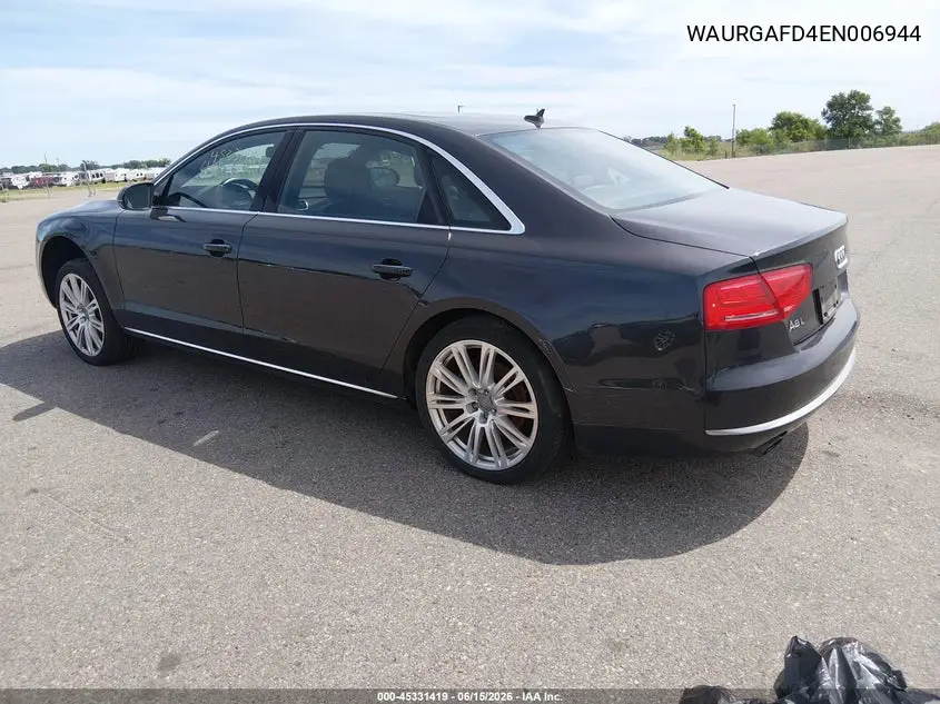 2014 Audi A8 L 3.0T VIN: WAURGAFD4EN006944 Lot: 45331419