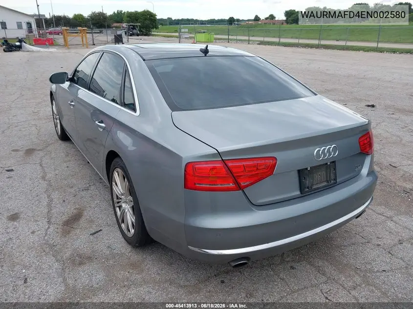 2014 Audi A8 L 3.0 Tdi VIN: WAURMAFD4EN002580 Lot: 45413913