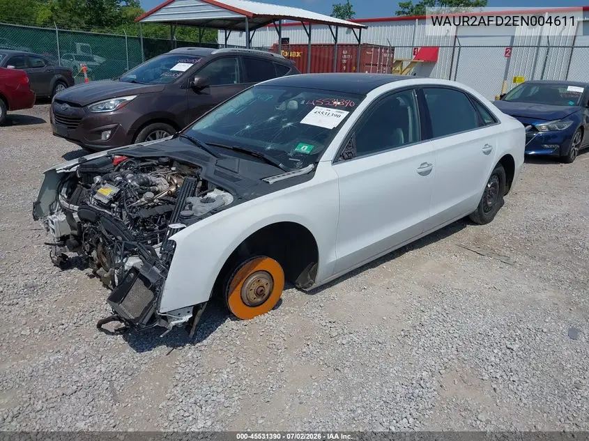 2014 Audi A8 L 4.0T VIN: WAUR2AFD2EN004611 Lot: 45531390