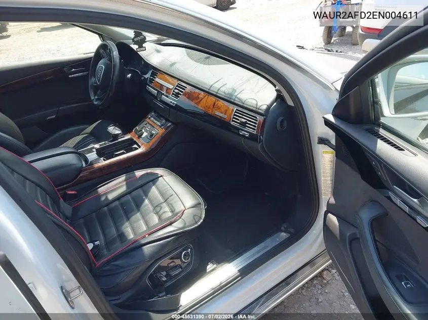 2014 Audi A8 L 4.0T VIN: WAUR2AFD2EN004611 Lot: 45531390