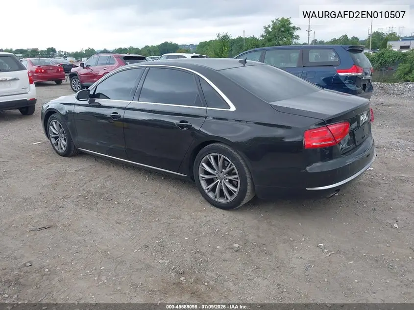 2014 Audi A8 L 3.0T VIN: WAURGAFD2EN010507 Lot: 45589098