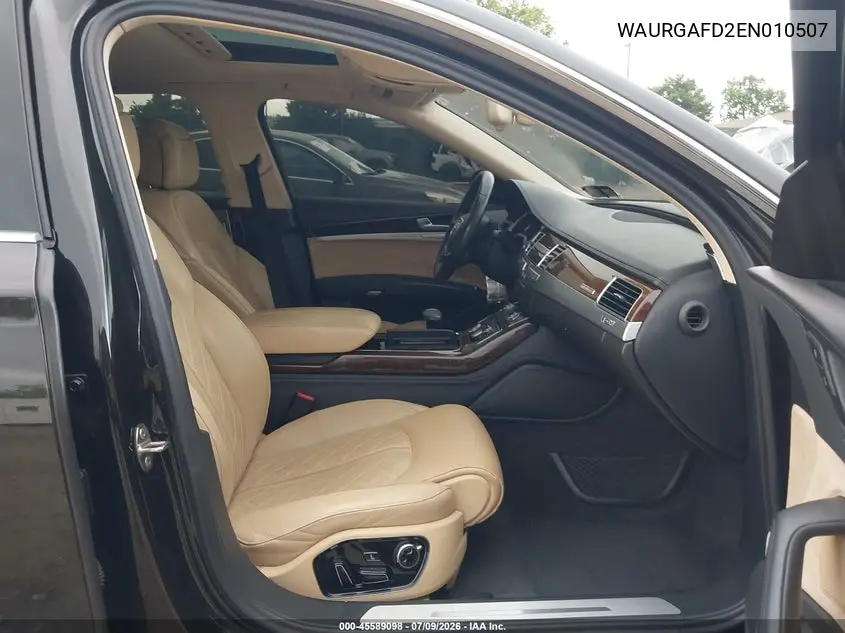 2014 Audi A8 L 3.0T VIN: WAURGAFD2EN010507 Lot: 45589098