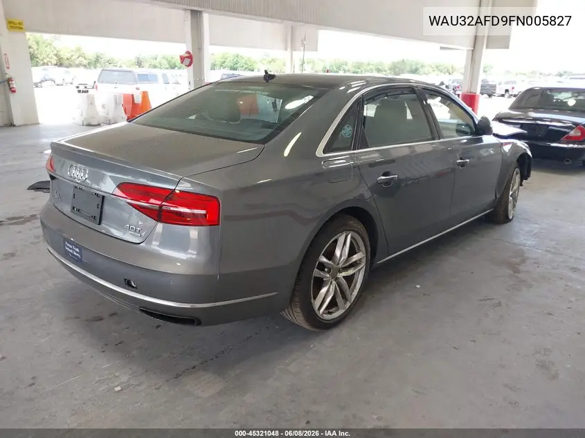 2015 Audi A8 L 4.0T VIN: WAU32AFD9FN005827 Lot: 45321048