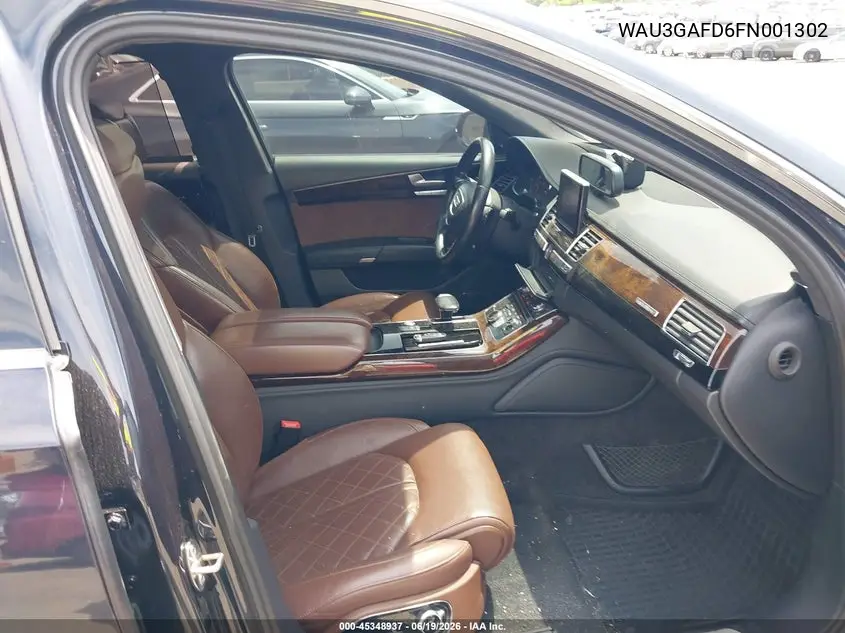 2015 Audi A8 L 3.0T VIN: WAU3GAFD6FN001302 Lot: 45348937
