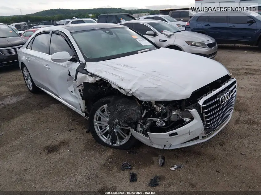 2015 Audi A8 L 3.0T VIN: WAU3GAFD5FN001310 Lot: 45443235