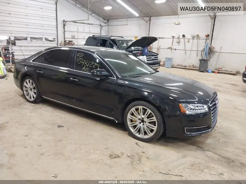 2015 Audi A8 L 3.0T VIN: WAU3GAFD5FN040897 Lot: 45481229