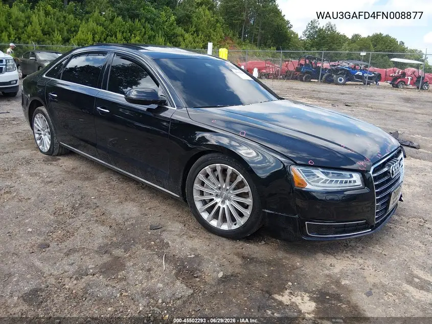2015 Audi A8 L 3.0T VIN: WAU3GAFD4FN008877 Lot: 45502293