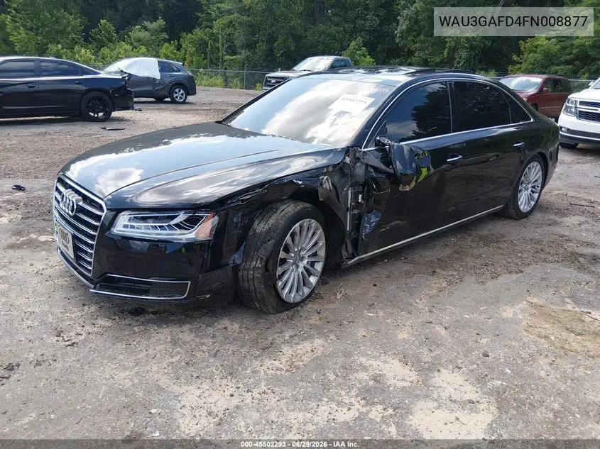 2015 Audi A8 L 3.0T VIN: WAU3GAFD4FN008877 Lot: 45502293