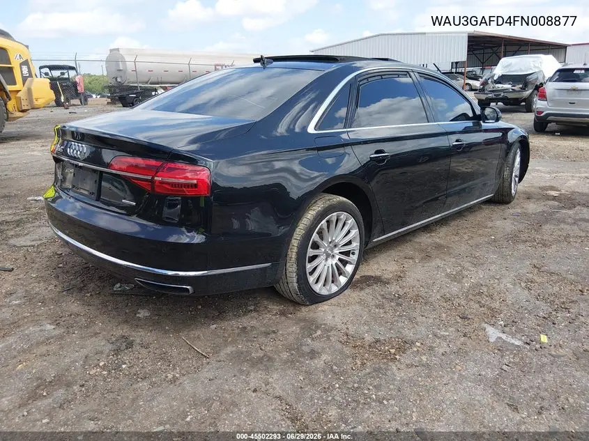 2015 Audi A8 L 3.0T VIN: WAU3GAFD4FN008877 Lot: 45502293
