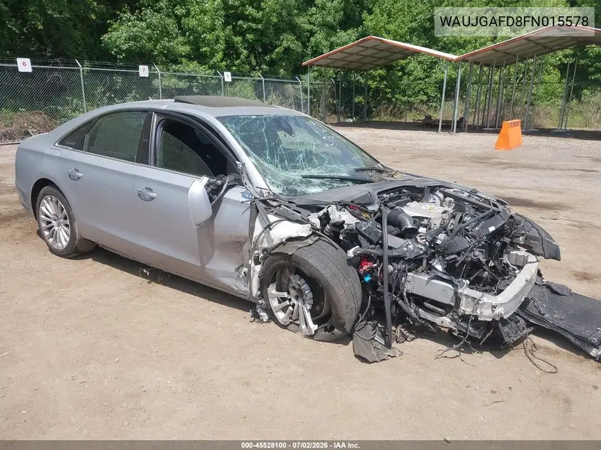 2015 Audi A8 3.0T VIN: WAUJGAFD8FN015578 Lot: 45528100