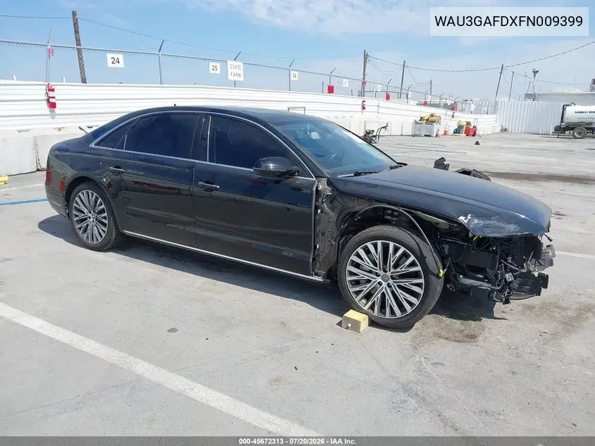 2015 Audi A8 L 3.0T VIN: WAU3GAFDXFN009399 Lot: 45672313