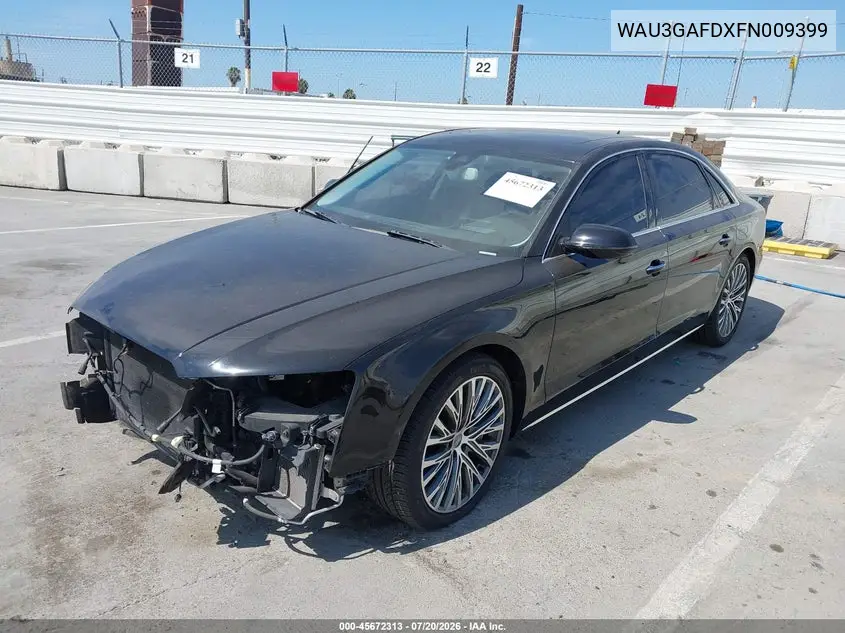 2015 Audi A8 L 3.0T VIN: WAU3GAFDXFN009399 Lot: 45672313