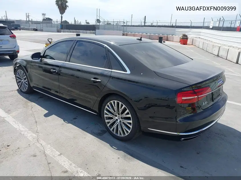 2015 Audi A8 L 3.0T VIN: WAU3GAFDXFN009399 Lot: 45672313