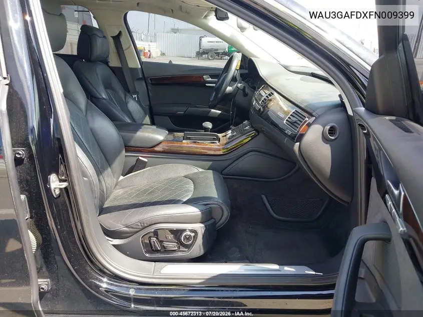 2015 Audi A8 L 3.0T VIN: WAU3GAFDXFN009399 Lot: 45672313