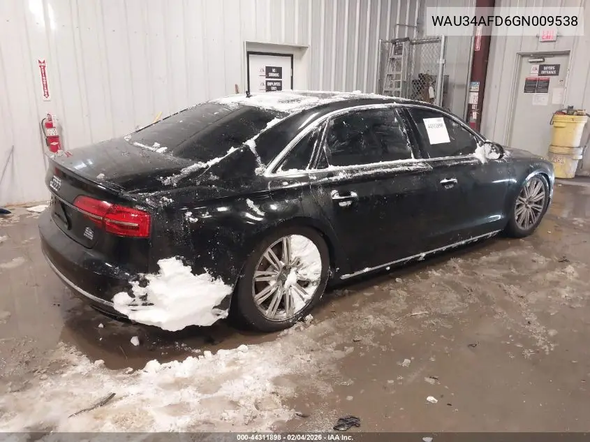 2016 Audi A8 L 3.0T VIN: WAU34AFD6GN009538 Lot: 44311898
