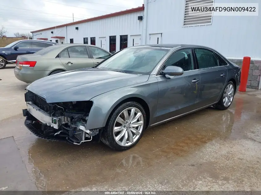 2016 Audi A8 L 3.0T VIN: WAU34AFD9GN009422 Lot: 44547337