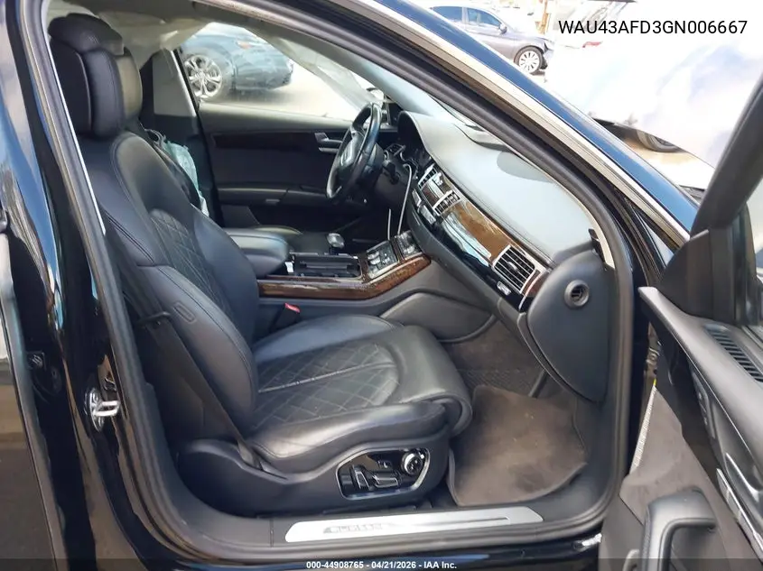 2016 Audi A8 L 4.0T Sport VIN: WAU43AFD3GN006667 Lot: 44908765