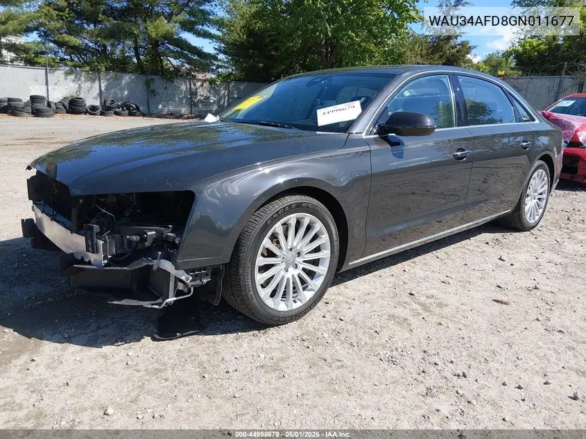 2016 Audi A8 L 3.0T VIN: WAU34AFD8GN011677 Lot: 44998679