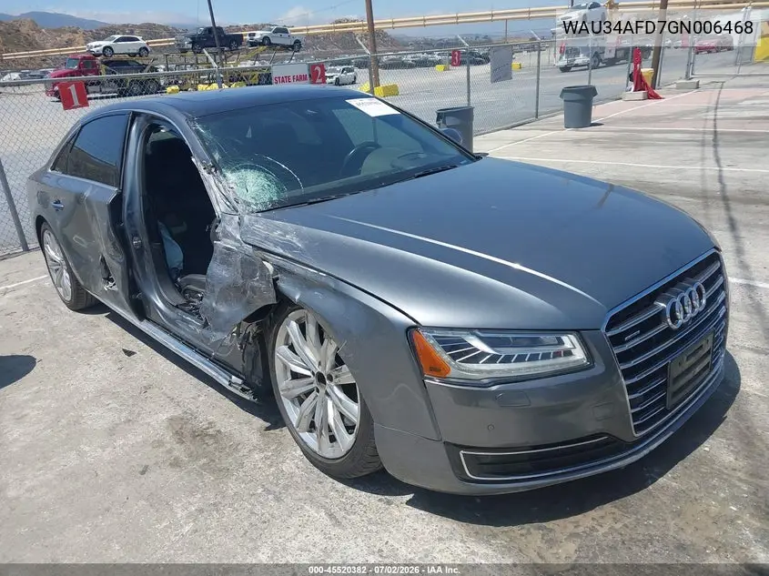 2016 Audi A8 L 3.0T VIN: WAU34AFD7GN006468 Lot: 45520382