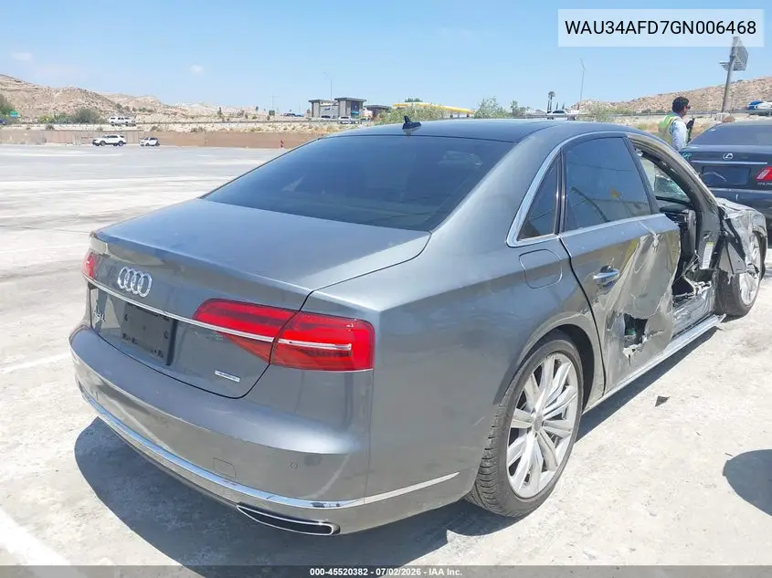 2016 Audi A8 L 3.0T VIN: WAU34AFD7GN006468 Lot: 45520382