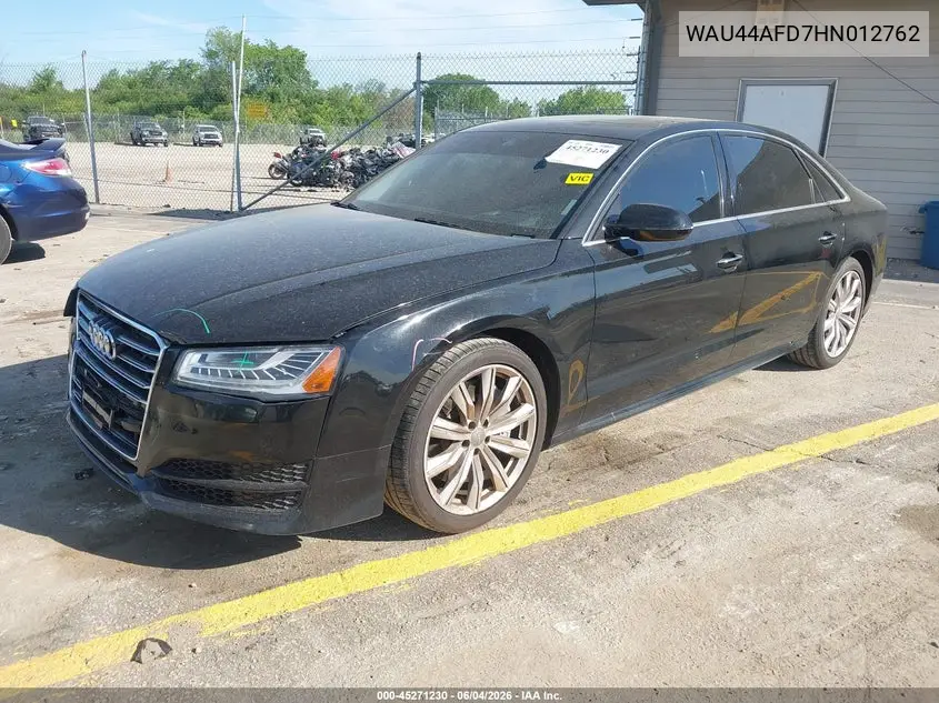2017 Audi A8 L 3.0T VIN: WAU44AFD7HN012762 Lot: 45271230