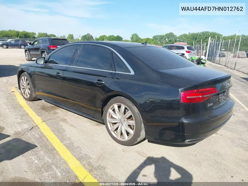 2017 Audi A8 L 3.0T VIN: WAU44AFD7HN012762 Lot: 45271230