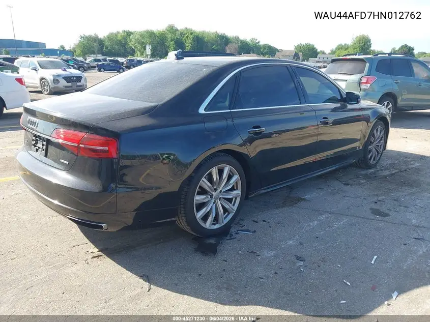 2017 Audi A8 L 3.0T VIN: WAU44AFD7HN012762 Lot: 45271230