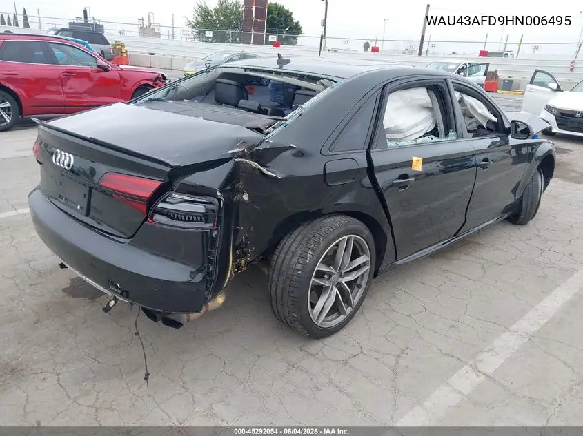 2017 Audi A8 L 4.0T Sport VIN: WAU43AFD9HN006495 Lot: 45292054