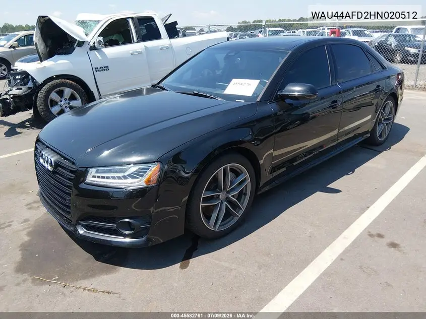 2017 Audi A8 L L 3.0T (Tiptronic) (No Longer Available For Ordering) VIN: WAU44AFD2HN020512 Lot: 45582761