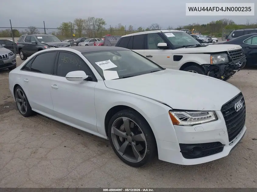 2018 Audi A8 L 3.0T VIN: WAU44AFD4JN000235 Lot: 45084097