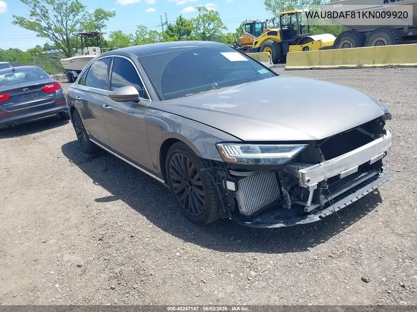 2019 Audi A8 L 55 VIN: WAU8DAF81KN009920 Lot: 45247147