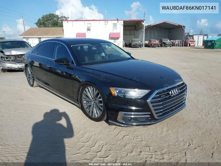 2019 Audi A8 L 55 VIN: WAU8DAF86KN017141 Lot: 45471048