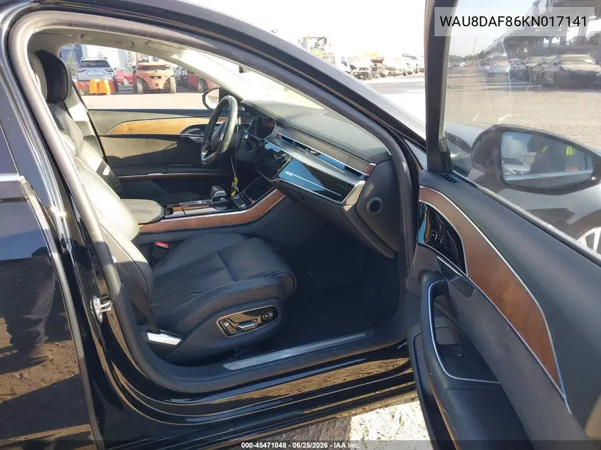 2019 Audi A8 L 55 VIN: WAU8DAF86KN017141 Lot: 45471048