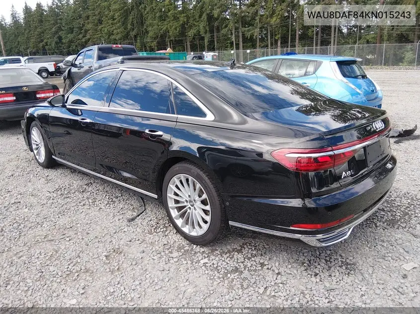 2019 Audi A8 L 55 VIN: WAU8DAF84KN015243 Lot: 45486368