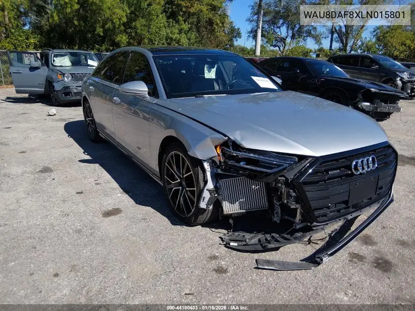 2020 Audi A8 L 55 Tfsi Quattro Tiptronic VIN: WAU8DAF8XLN015801 Lot: 44180403