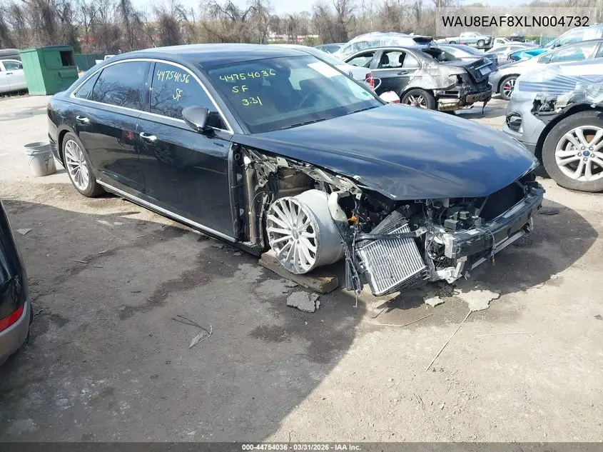 2020 Audi A8 L 60 Tfsi Quattro Tiptronic VIN: WAU8EAF8XLN004732 Lot: 44754036