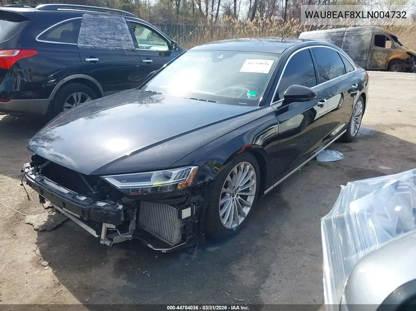 2020 Audi A8 L 60 Tfsi Quattro Tiptronic VIN: WAU8EAF8XLN004732 Lot: 44754036