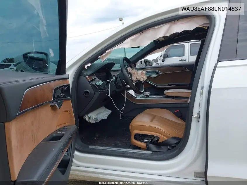 2020 Audi A8 L 60 Tfsi Quattro Tiptronic VIN: WAU8EAF88LN014837 Lot: 45073478
