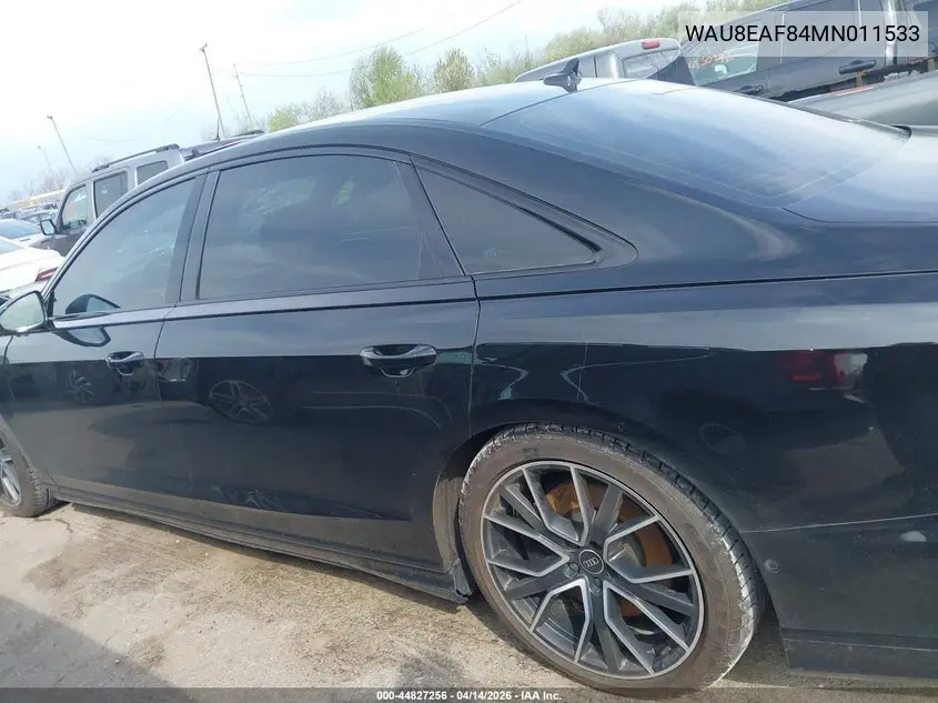 2021 Audi A8 L 60 Tfsi Quattro Tiptronic VIN: WAU8EAF84MN011533 Lot: 44827256