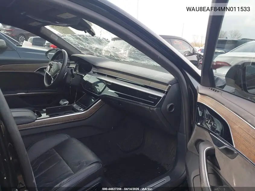 2021 Audi A8 L 60 Tfsi Quattro Tiptronic VIN: WAU8EAF84MN011533 Lot: 44827256