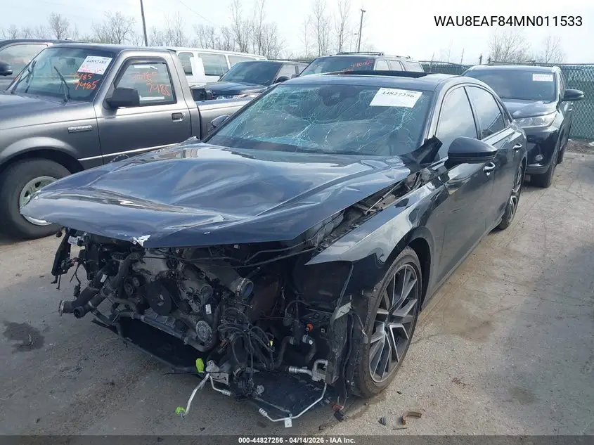2021 Audi A8 L 60 Tfsi Quattro Tiptronic VIN: WAU8EAF84MN011533 Lot: 44827256