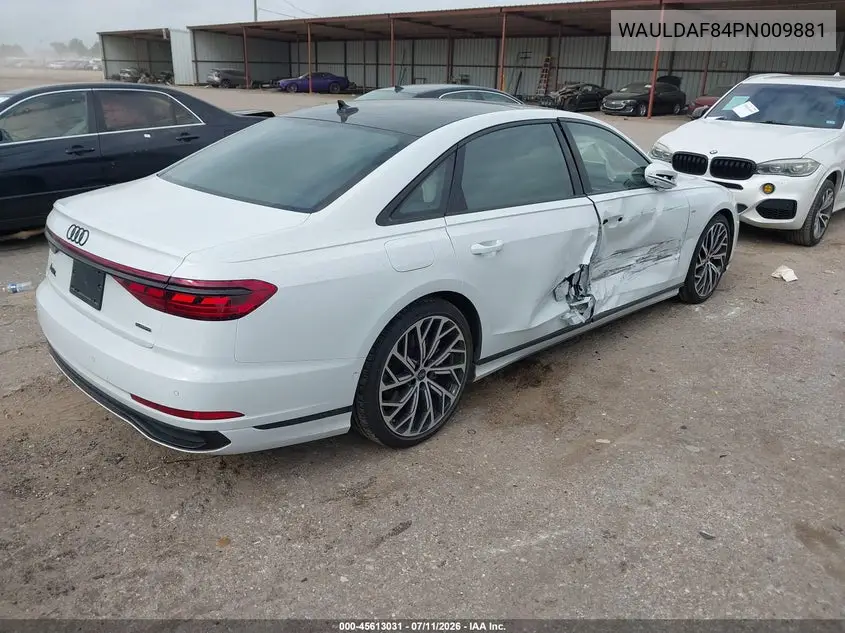 2023 Audi A8 L 55 Tfsi Quattro Tiptronic VIN: WAULDAF84PN009881 Lot: 45613031