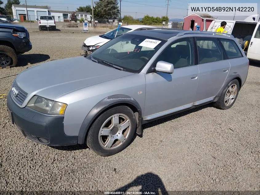 2002 Audi Allroad 2.7L VIN: WA1YD54B92N142220 Lot: 45348511