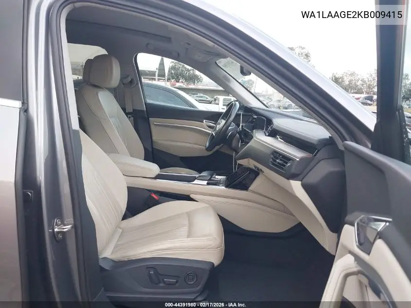 2019 Audi E-Tron Premium Plus VIN: WA1LAAGE2KB009415 Lot: 44391980