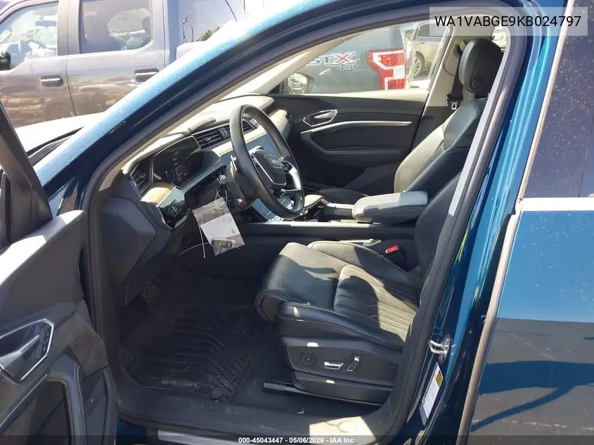 2019 Audi E-Tron Premium Plus VIN: WA1VABGE9KB024797 Lot: 45043447
